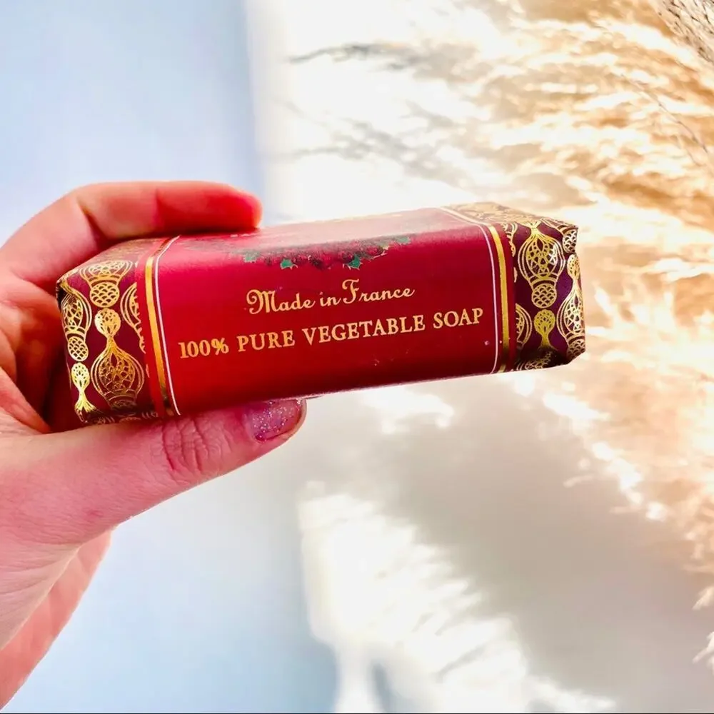 2 NEW ANTHROPOLOGIE MISTRAL Red Gold Winter Berry Organic Shea Butter Bar Soap